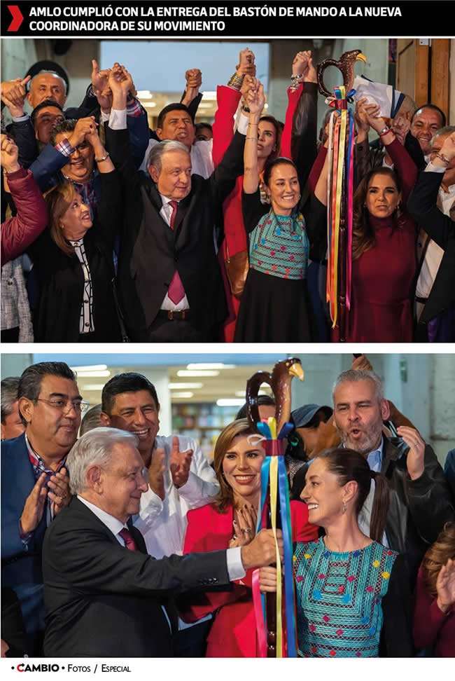 amlo entrega baston de mando coordinadora transformacion claudia sheinbaum