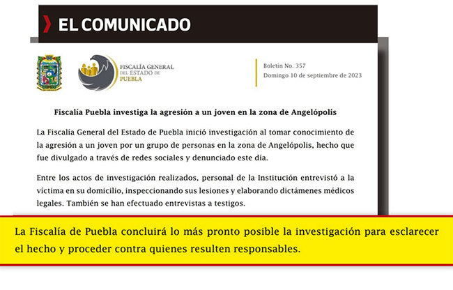 comunicado fiscalia conclusion golpeadores neto