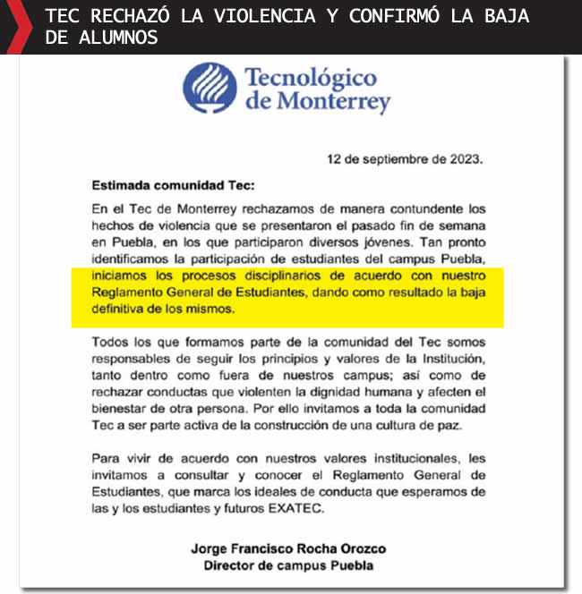 anahuac tec monterrey dan de baja involucrados golpiza neto comunicado