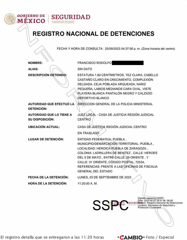 registro nacional detenciones francisco rodolfo n