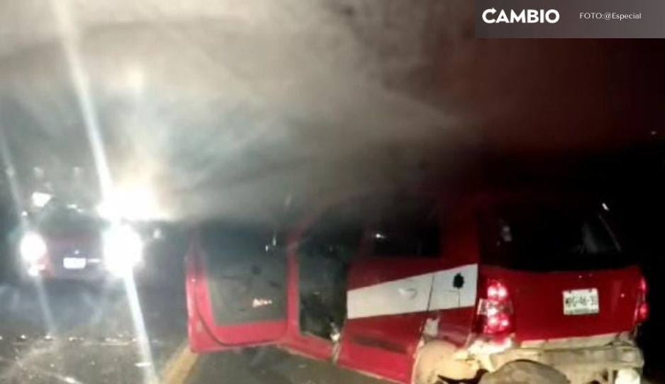 Fuerte choque deja un pasajero herido en la federal Teziutlán-Acajete