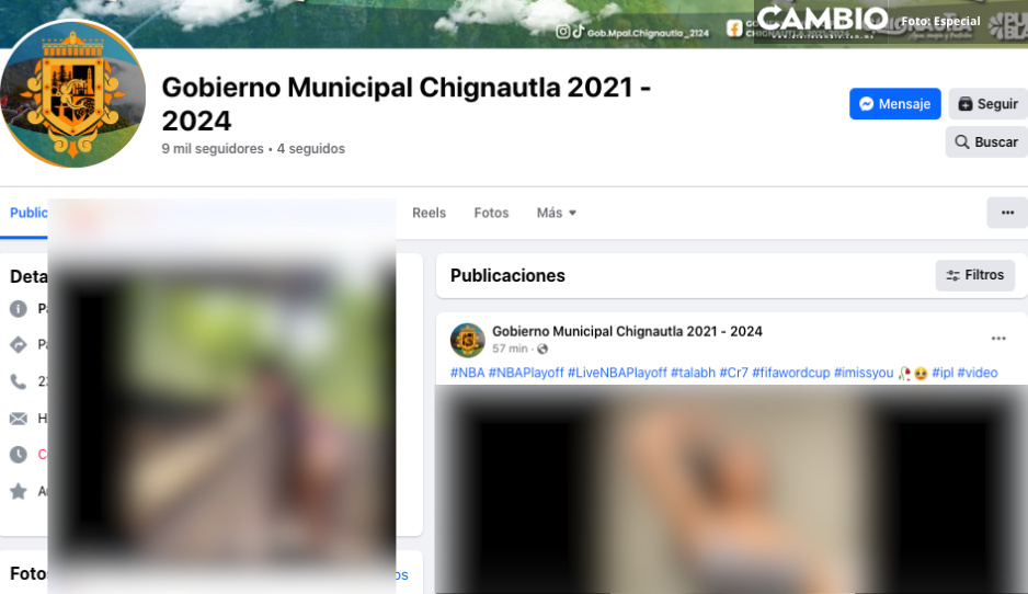 Hackean cuentas oficiales del gobierno de Chignautla y suben contenido erótico