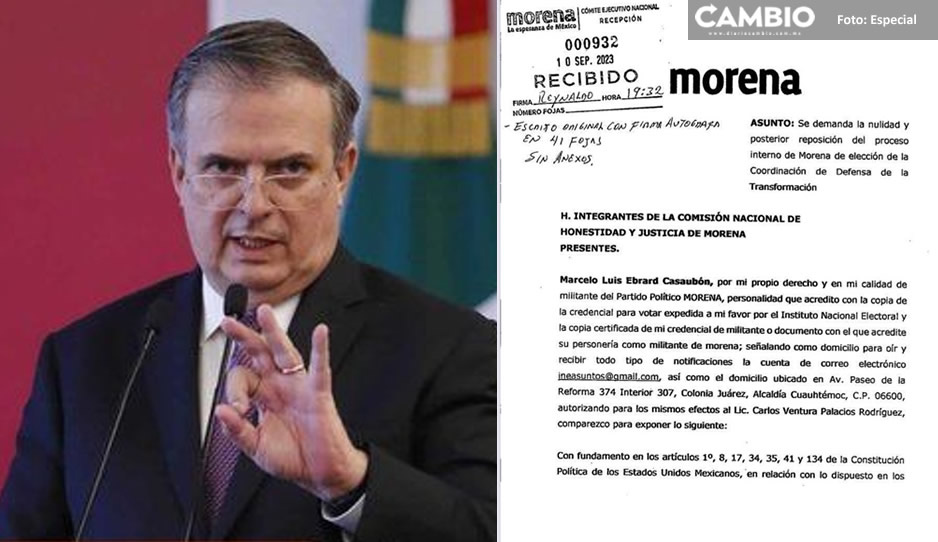 Impugna Ebrard proceso interno de Morena; solicita reposición