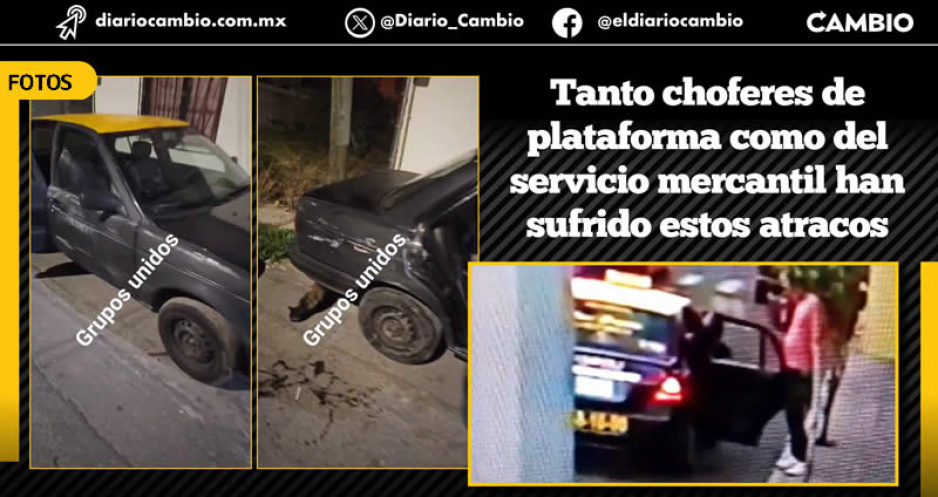 En dos días 5 taxistas fueron víctimas de violentos asaltos en la capital poblana