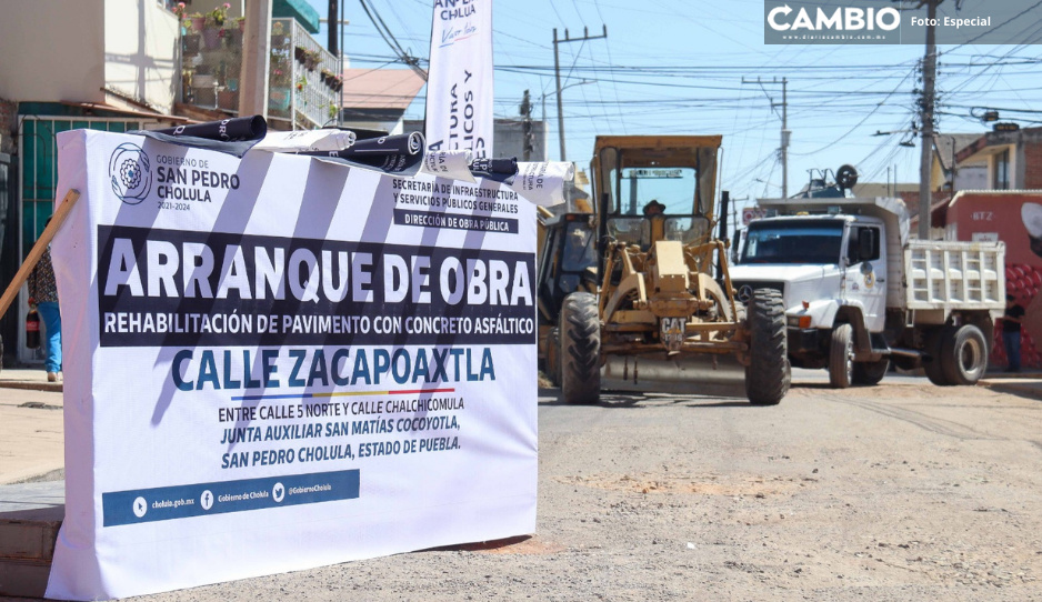 Arranca Paola Angón pavimentación de la calle Zacapoaxtla