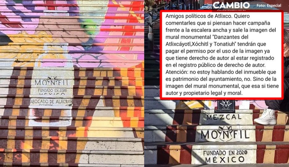 Marca de mezcal se agadalla las escaleras icónicas de Atlixco
