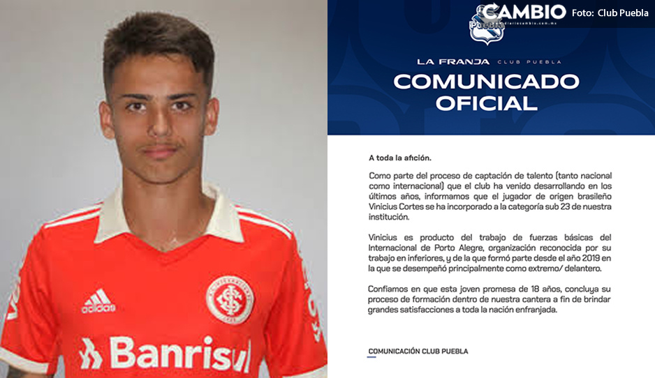 Club Puebla hace oficial el fichaje de Vinicius, &#039;joya&#039; brasileña