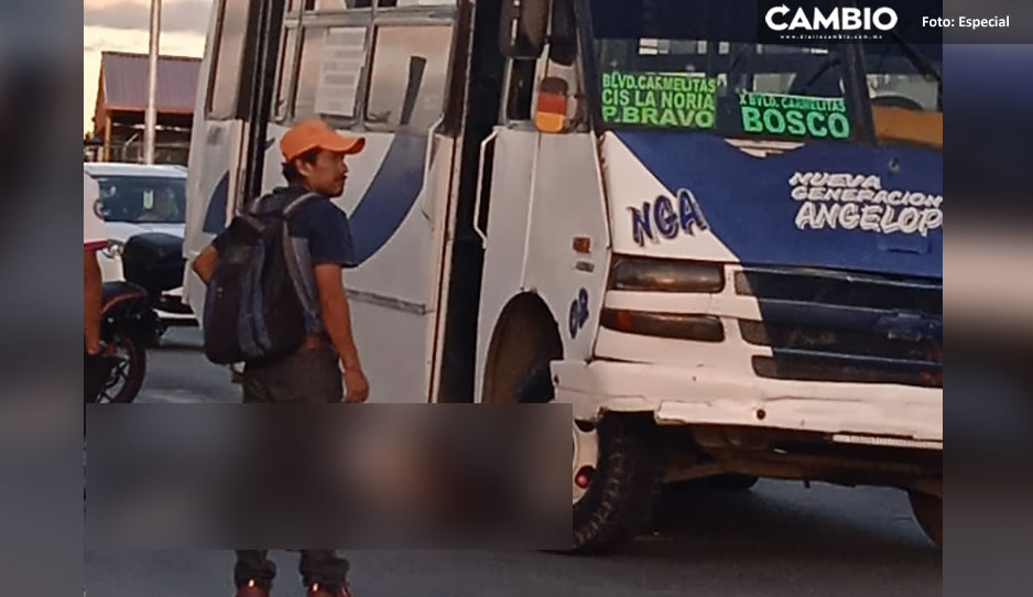 ¡Otra de cafres! Ruta Angelópolis atropella a ciclista en Bulevar Carmelitas
