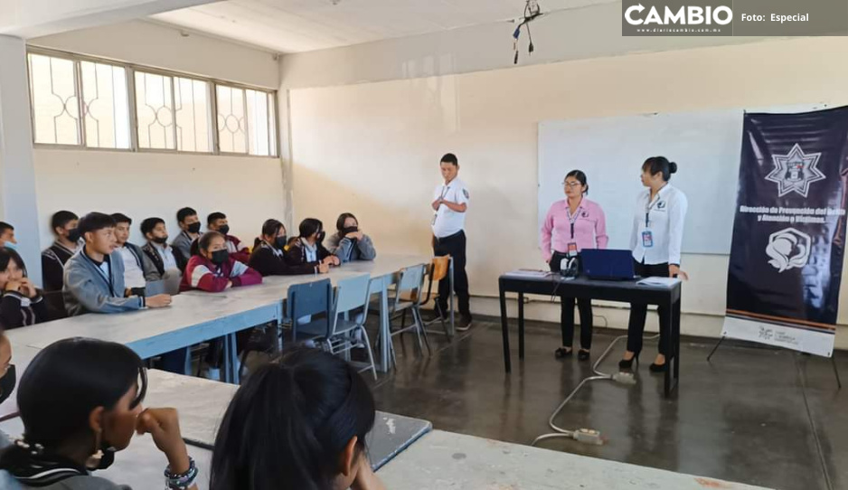 Realizan plática de prevención del delito en escuela de Juan C. Bonilla
