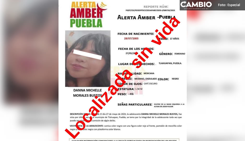 Feminicidio 29: Danna Michelle fue reportada como desaparecida, pero la encontraron sin vida