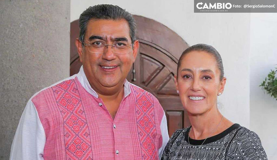 &quot;Puebla es tu casa&quot; Así es como Sergio Salomón da la bienvenida a Claudia Sheinbaum