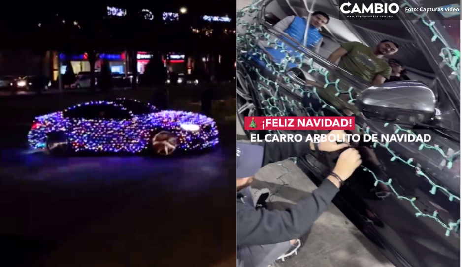 ¡Jingle bell, jingle bell! Carro-arbolito de Navidad sí existe y está en Puebla (VIDEO)