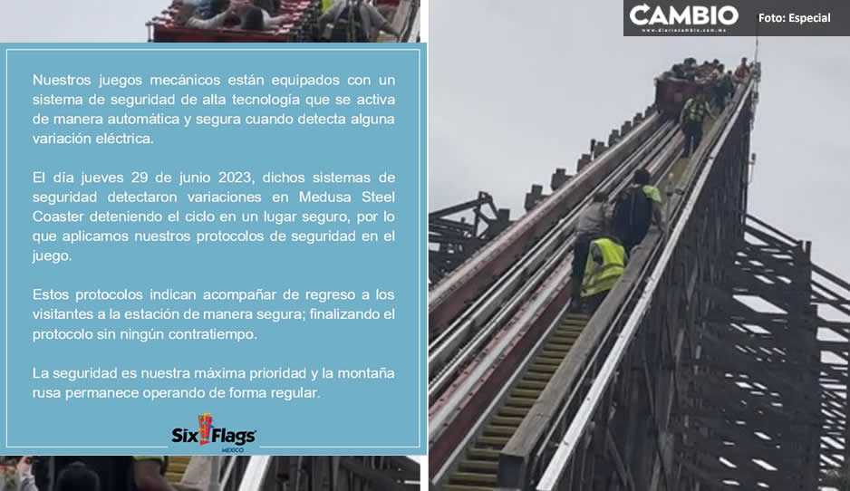 Acepta Six Flags falla mecánica en La Medusa: se activaron los protocolos de seguridad