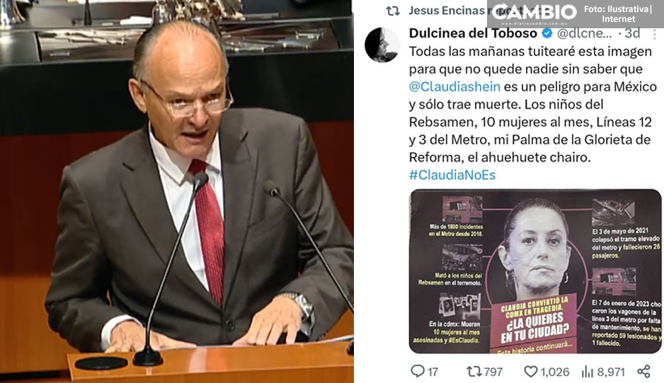 Jesús Encinas, suplente de Armenta comparte campaña negra vs Sheinbaum en redes (FOTO)