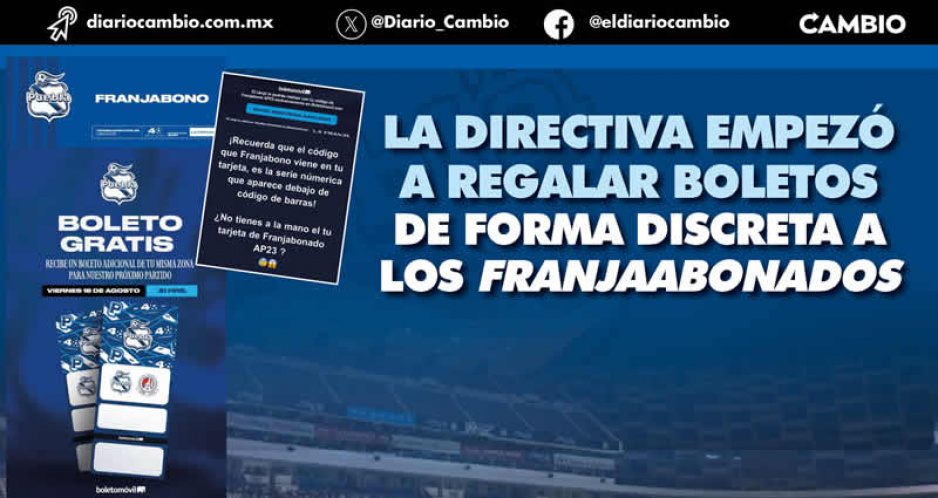 Club Puebla no quiere ver el Cuauhtémoc vacío y regalan boletos para el regreso de la Franja
