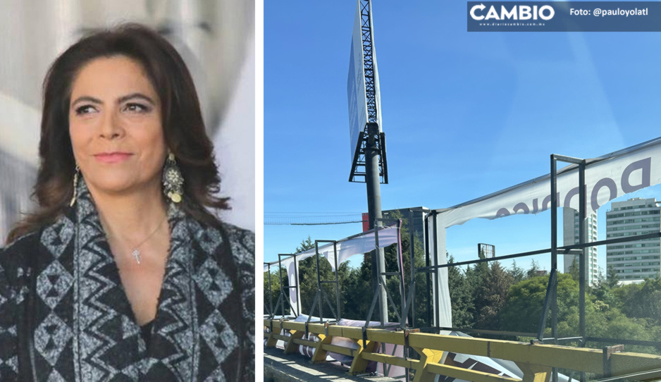 ¿Miedo? Destrozan vayas publicitarias de Olivia Salomón en la Atlixcáyotl
