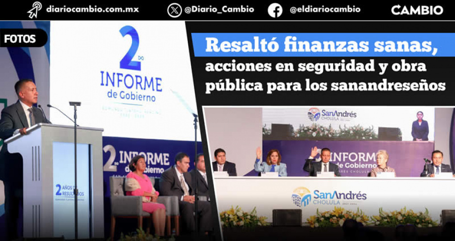 Arropado por el PRIANRD, Tlatehui rinde su II Informe de Gobierno en San Andrés Cholula