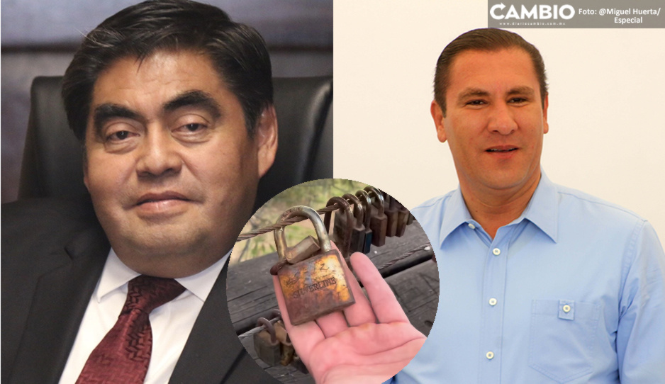 ¡No lo vas a creer! Moreno Valle y Barbosa también tienen sus ‘candados de amor’ en Los Fuertes (VIDEO)