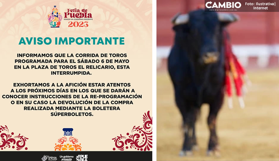 Feria de Puebla deja abierta la posibilidad de reprogramar la corrida de toros