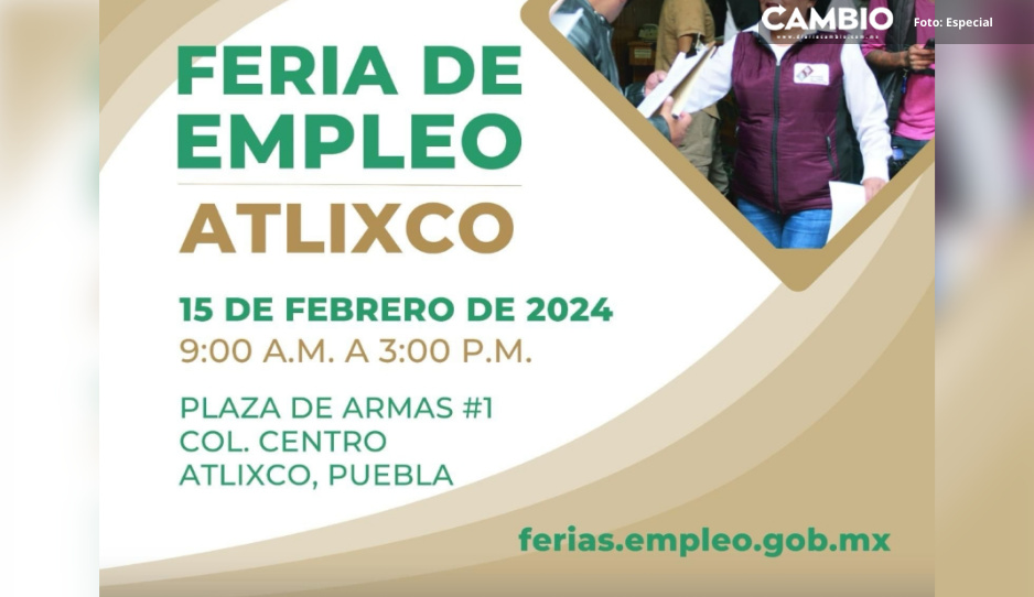 ¡Mujeres, hay chamba! Anuncian Feria del Empleo este 15 de febrero en Atlixco