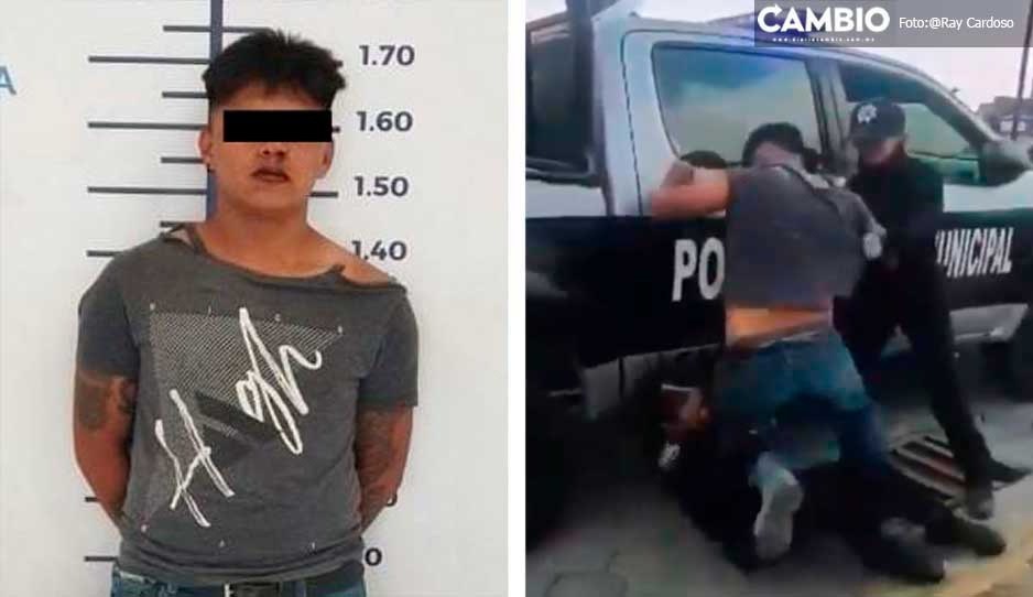 Este es Óscar, agresor de la mujer policía en San Andrés Cholula (VIDEO)