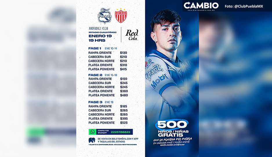 ¡Por el triunfo! Club Puebla revela precio de boletos para su debut ante el Necaxa