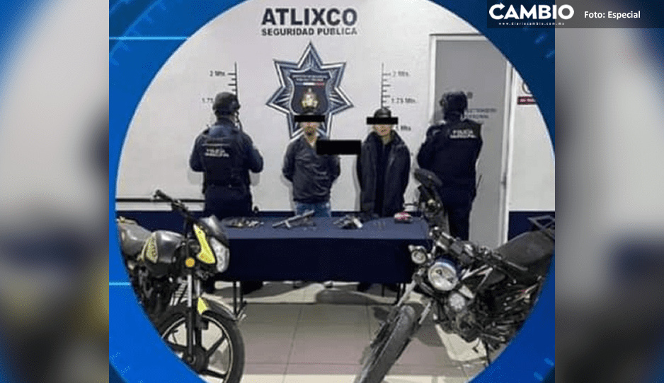 Policías capturan a ladrones de motocicleta en Atlixco