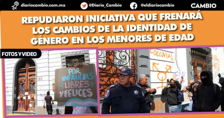 Colectivos hacen pintas en el Congreso por iniciativa contra las infancias trans: transfobia es fascismo