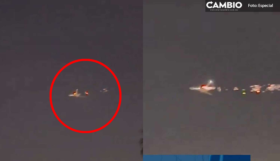 VIDEO: Captan momento exacto de un avión incendiándose en pleno vuelo