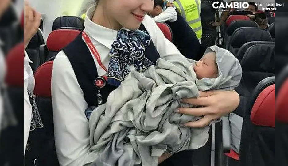 ¡Se adelantó la cigüeña! Nace bebé en pleno vuelo; asistentes la hacen de parteros
