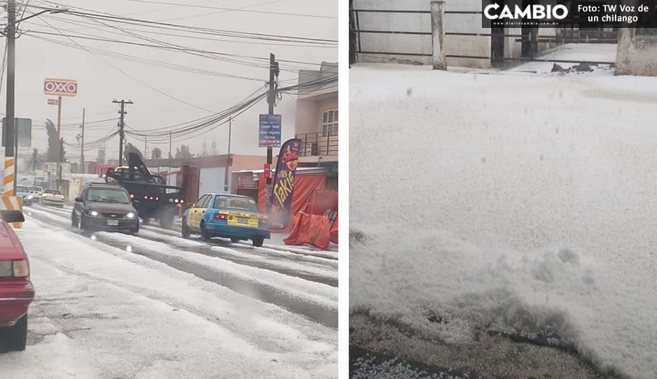 VIDEO: ¡También les tocó! Fuerte granizada cae en Acatzingo y Libres