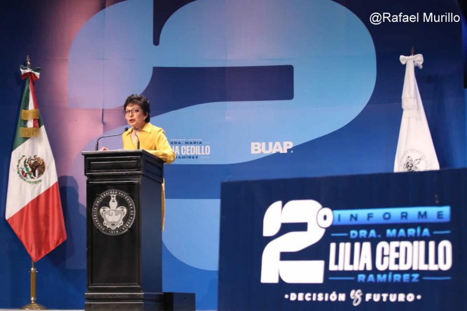 Presenta Lilia Cedillo su Segundo Informe de Labores ante la comunidad universitaria de la BUAP (FOTOS)