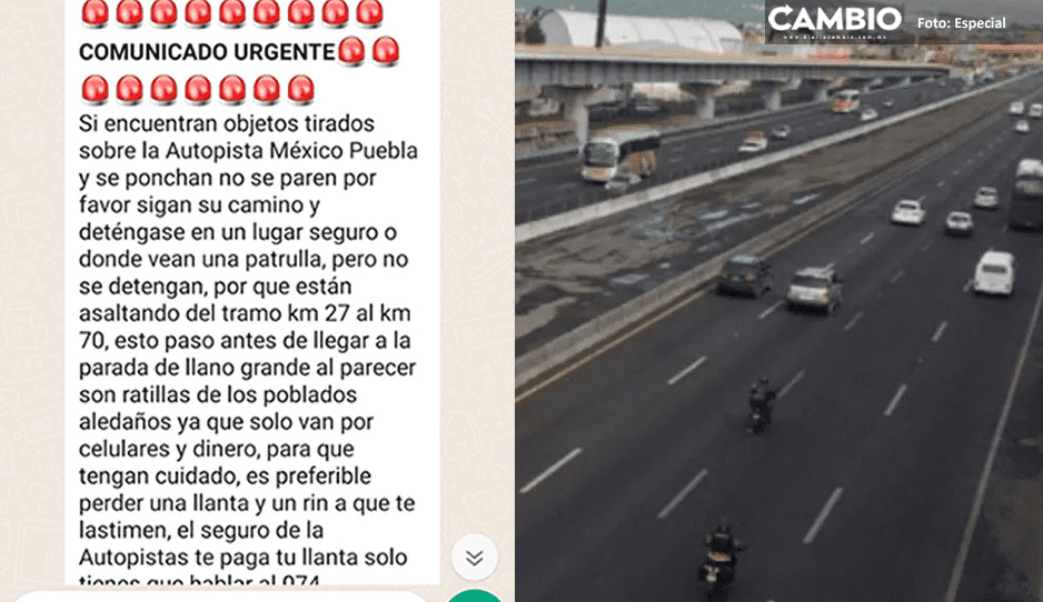 ¡Cuidado! Alertan sobre objetos tirados sobre la México-Puebla, a la altura de Tlahuapan