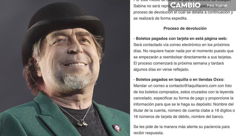Joaquín Sabina no quiso venir a Puebla y falseó enfermedad: concierto no se reprogramará