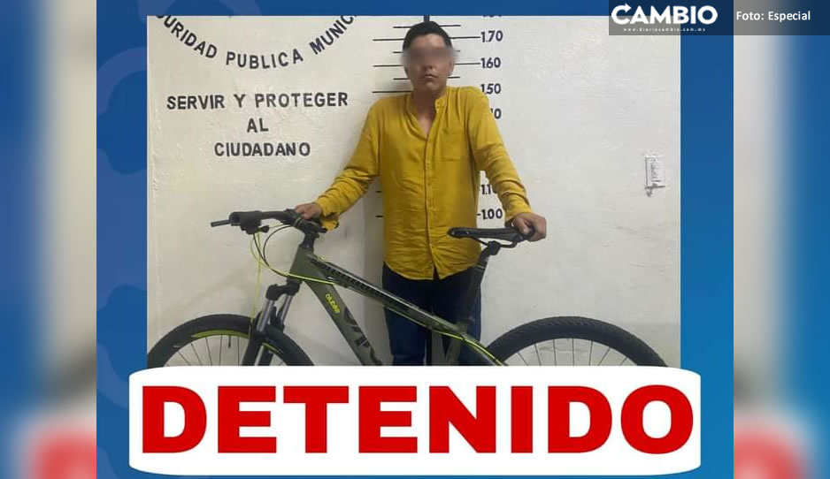 Detienen a Yair N. por robar una bicicleta en Santiago Momoxpan