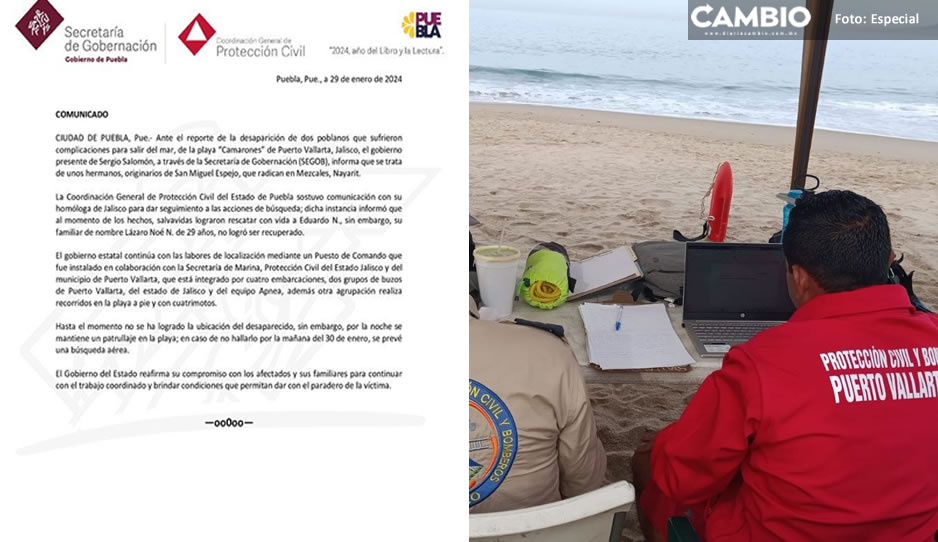 Son hermanos los poblanos que desaparecieron en Puerto Vallarta, confirma SEGOB