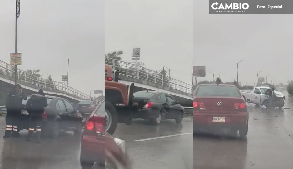 ¡Alerta conductor! Carambola sobre Periférico Ecológico causa tráfico lento (VIDEO)