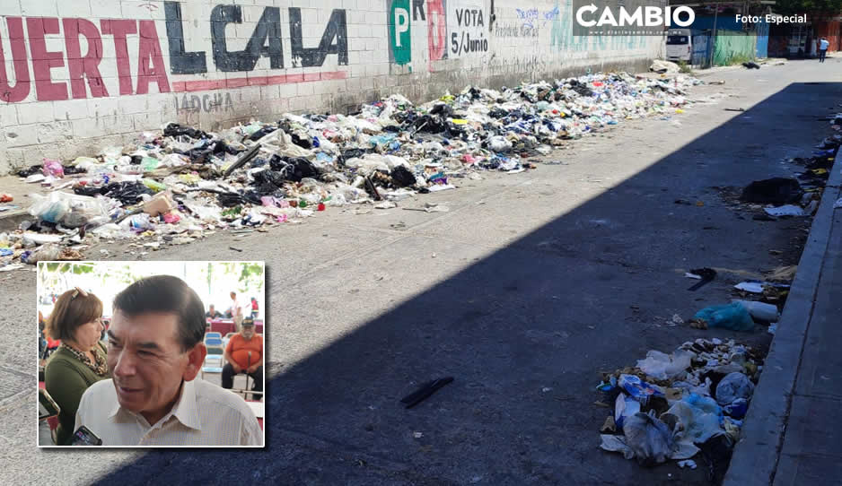 Tepole presume mejoras en la recolección de basura; vecinos siguen reportando montoneras en Tehuacán