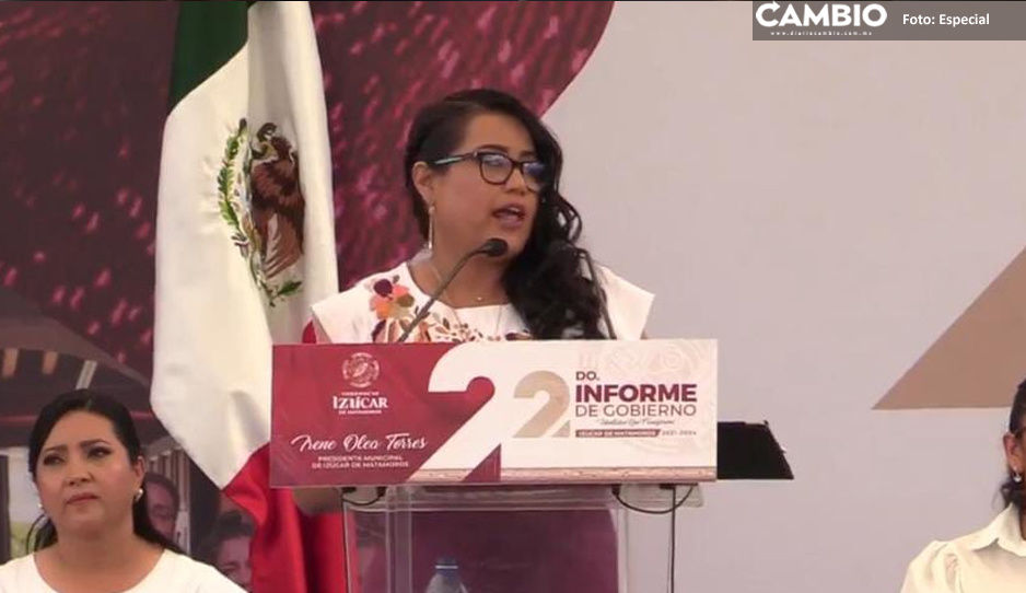 Irene Olea rinde su segundo Informe de labores en Izúcar de Matamoros