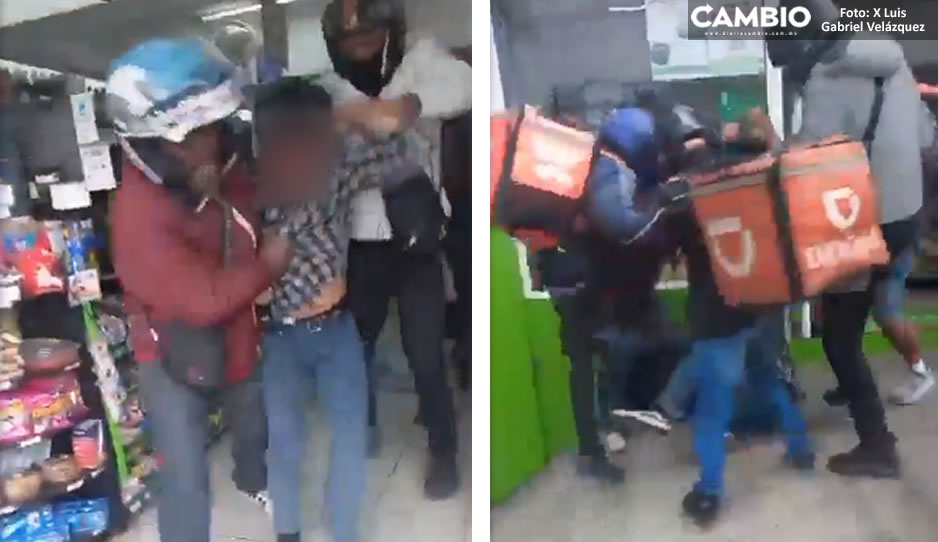 ¡Lo dejaron como Santo Cristo! Repartidores de comida dan brutal golpiza a estafador (VIDEO)