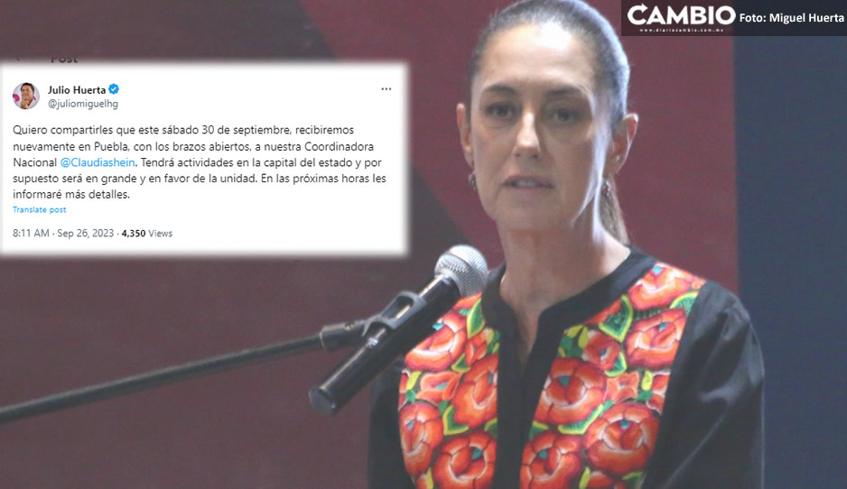 Sheinbaum sí estará en Puebla el próximo 30 de septiembre