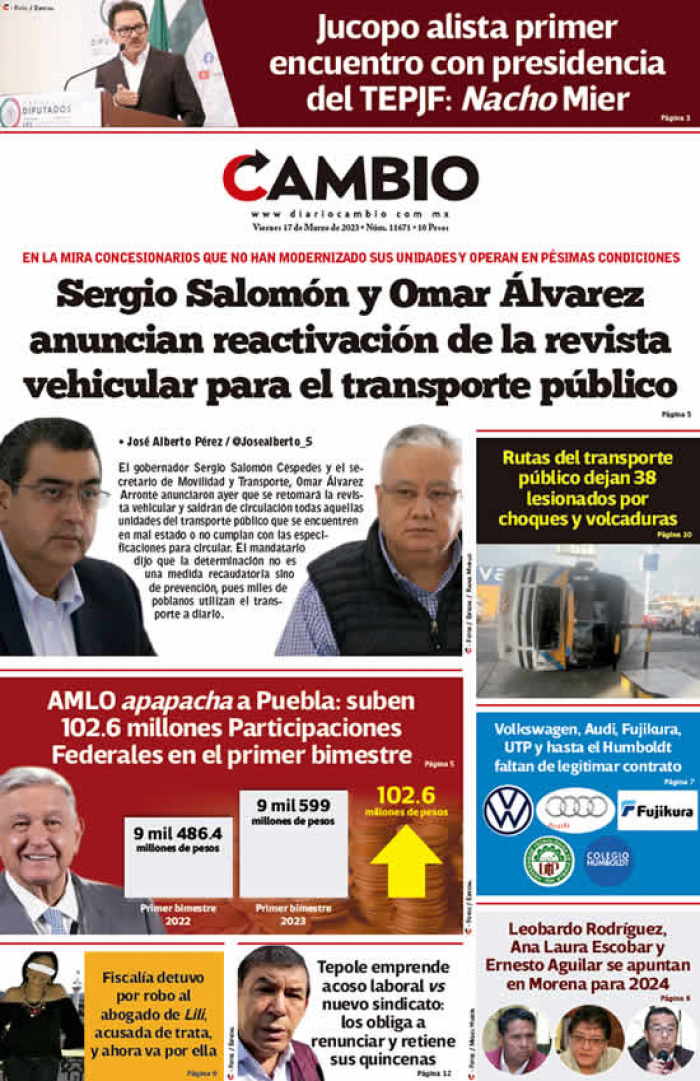 Sergio Salomón y Omar Álvarez anuncian reactivación de la revista vehicular para el transporte público
