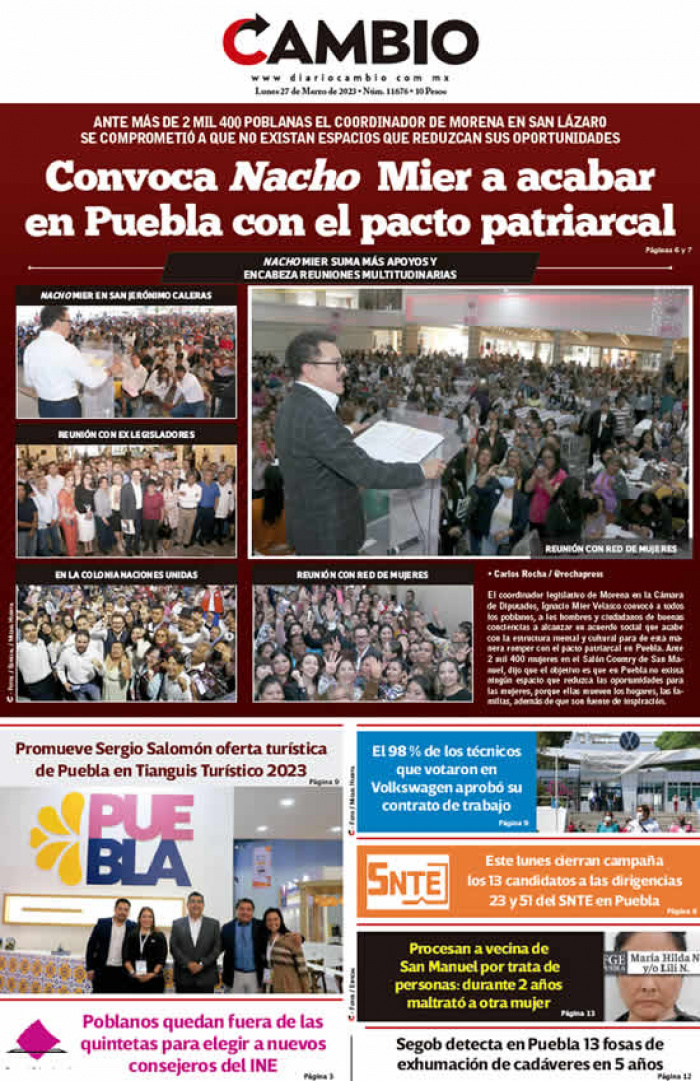 Convoca Nacho Mier a acabar en Puebla con el pacto patriarcal