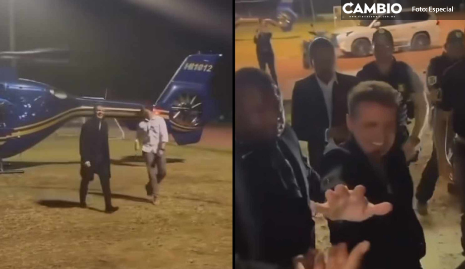 ¡Salió El Sol! Luis Miguel detiene su helicóptero para convivir con fans (VIDEO)