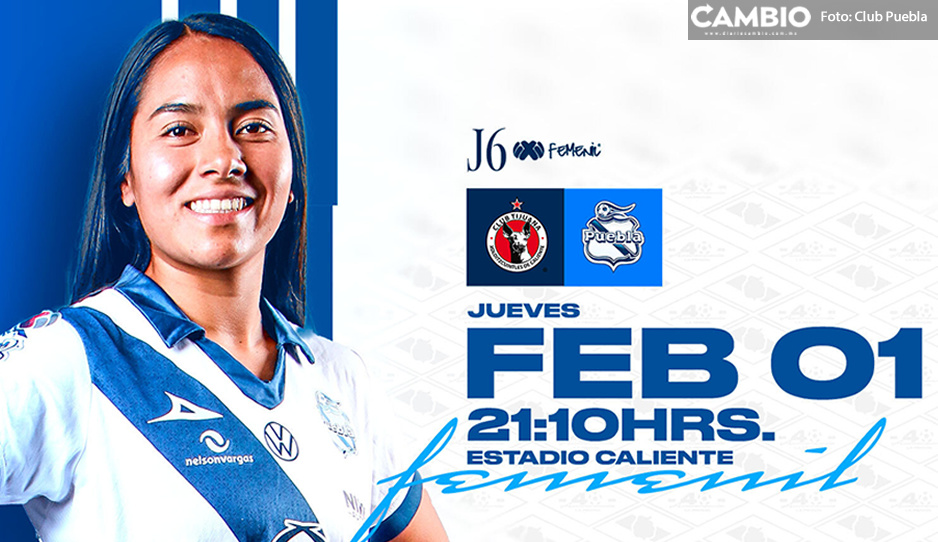 Club Puebla femenil luchará por la victoria esta noche ante Tijuana