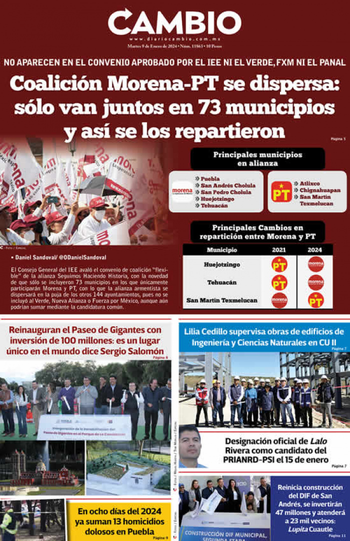 Coalición Morena-PT se dispersa: sólo van juntos en 73 municipios y así se los repartieron