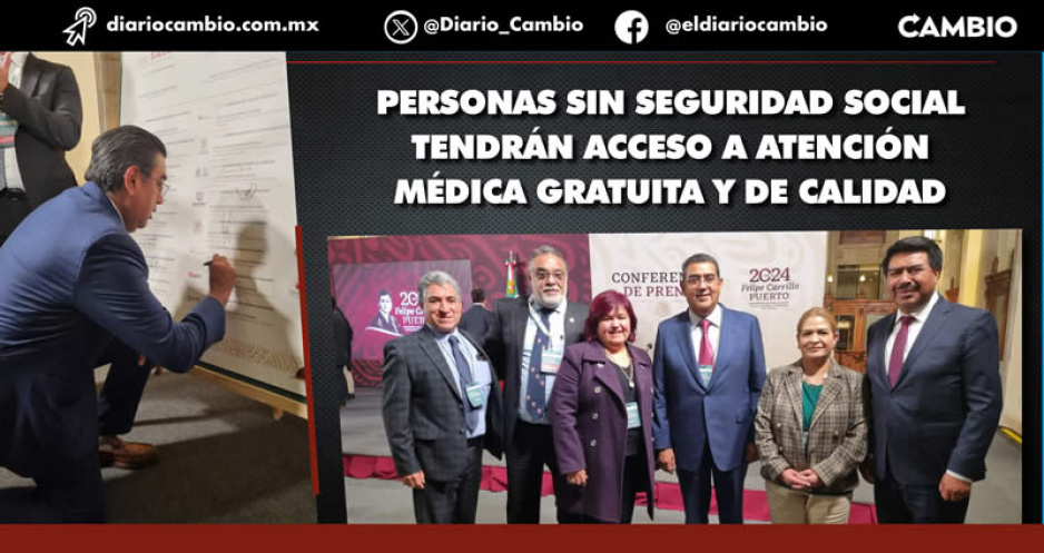 Sergio Salomón acude a Palacio Nacional a revisar avances de IMSS-Bienestar