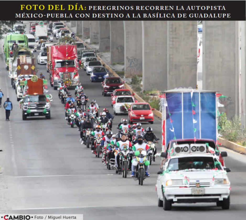 FOTO DEL DÍA: PEREGRINOS RECORREN LA AUTOPISTA  MÉXICO-PUEBLA CON DESTINO A LA BASÍLICA DE GUADALUPE