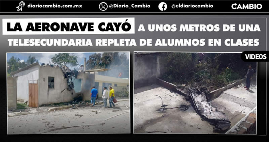 Se desploma avioneta y cae sobre una casa en Felipe Ángeles: los tripulantes murieron y de milagro no hubo heridos