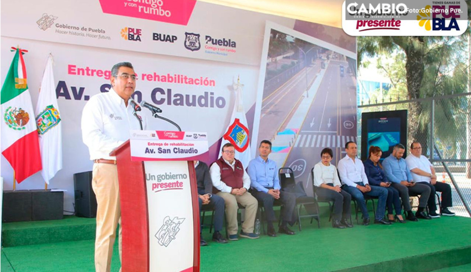 Encabeza Sergio Salomón inauguración de obras de rehabilitación en Avenida San Claudio